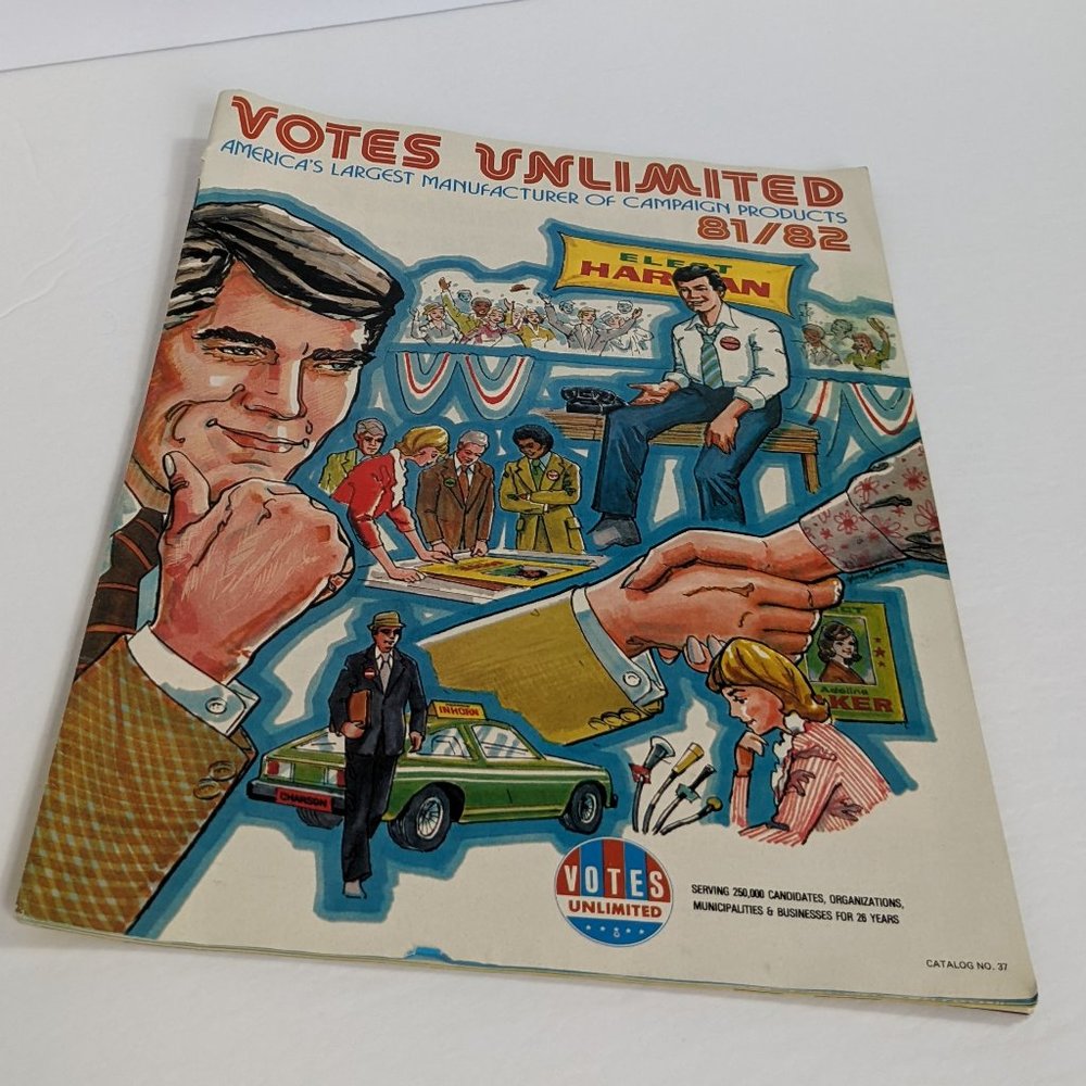 Votes Unlimited Political Campaign Product Catalog RARE Vintage 1981 1982